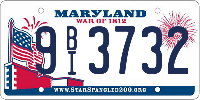 MD license plate 9BI3732