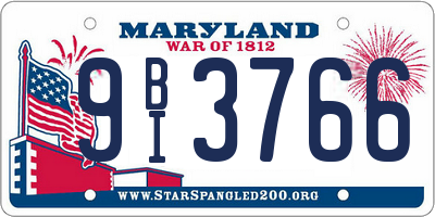 MD license plate 9BI3766