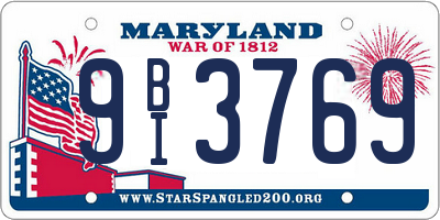 MD license plate 9BI3769