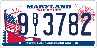 MD license plate 9BI3782