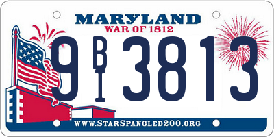 MD license plate 9BI3813