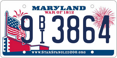 MD license plate 9BI3864