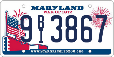 MD license plate 9BI3867