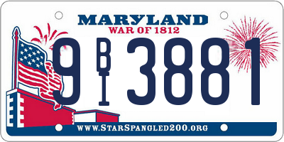 MD license plate 9BI3881