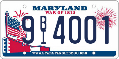 MD license plate 9BI4001