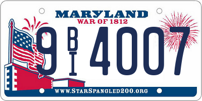 MD license plate 9BI4007