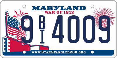 MD license plate 9BI4009