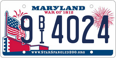 MD license plate 9BI4024