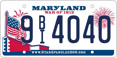 MD license plate 9BI4040