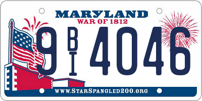 MD license plate 9BI4046