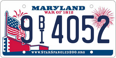 MD license plate 9BI4052