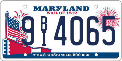MD license plate 9BI4065