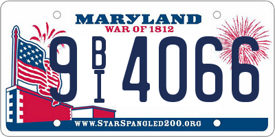 MD license plate 9BI4066