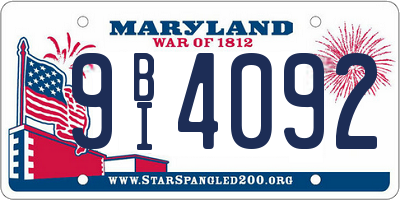 MD license plate 9BI4092