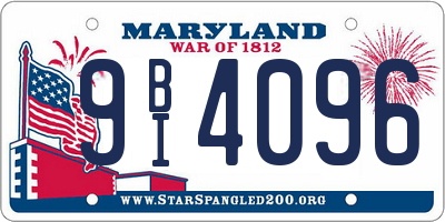 MD license plate 9BI4096