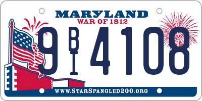 MD license plate 9BI4108