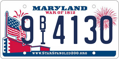 MD license plate 9BI4130
