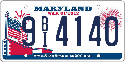 MD license plate 9BI4140