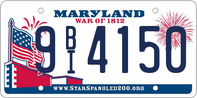 MD license plate 9BI4150
