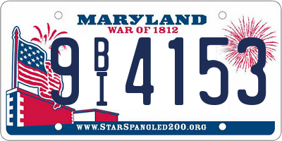 MD license plate 9BI4153