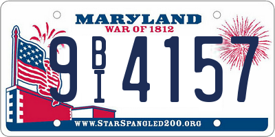 MD license plate 9BI4157
