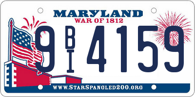 MD license plate 9BI4159