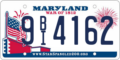MD license plate 9BI4162