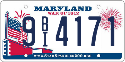MD license plate 9BI4171