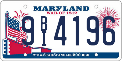 MD license plate 9BI4196