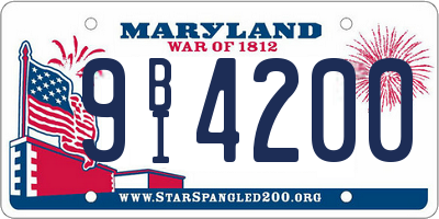 MD license plate 9BI4200