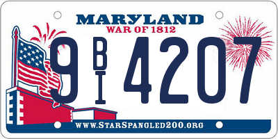 MD license plate 9BI4207