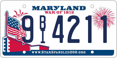 MD license plate 9BI4211