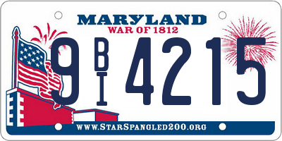MD license plate 9BI4215