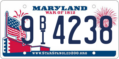 MD license plate 9BI4238