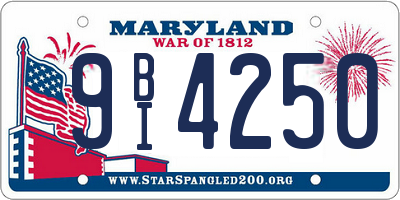 MD license plate 9BI4250