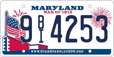 MD license plate 9BI4253