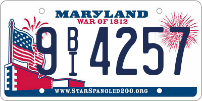 MD license plate 9BI4257