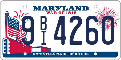 MD license plate 9BI4260