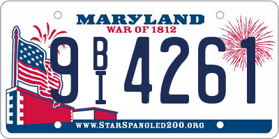 MD license plate 9BI4261