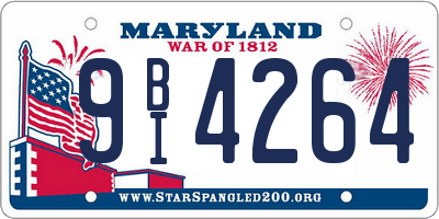 MD license plate 9BI4264