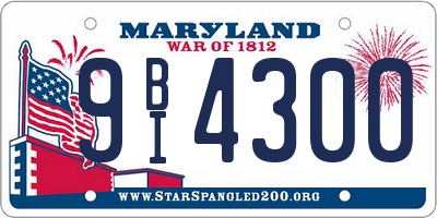 MD license plate 9BI4300