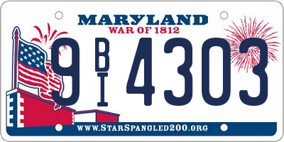 MD license plate 9BI4303