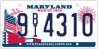 MD license plate 9BI4310