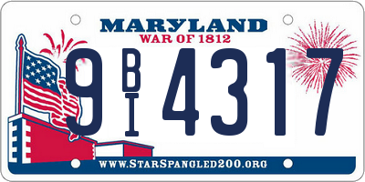 MD license plate 9BI4317