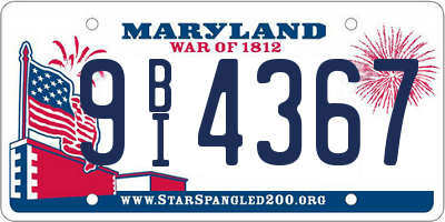 MD license plate 9BI4367