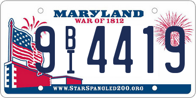 MD license plate 9BI4419