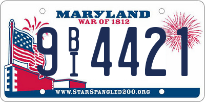 MD license plate 9BI4421