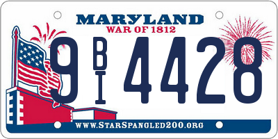 MD license plate 9BI4428