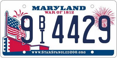 MD license plate 9BI4429