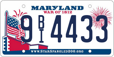 MD license plate 9BI4433